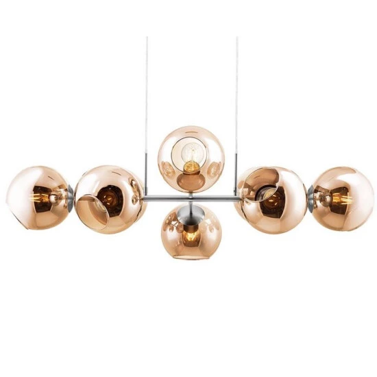 Blitzangebot 💯 Nino Leuchten Pendel 8-flg. PILAR Nickel Matt, Glas Amber, 31240823 🥰 - Image 4