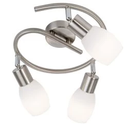 Am billigsten 🧨 Nino Leuchten LED Spirale 3-flg. Lolly Nickel,Glas Opal Matt Weiss 🔔