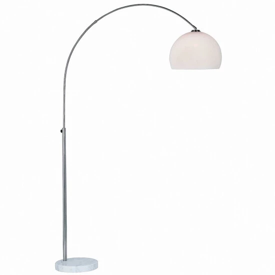 Neu 😉 Nino Leuchten Bogenleuchte 1-flg. ARIAN Nickel, Kunststoffschirm Weiß, 43160101 ⌛