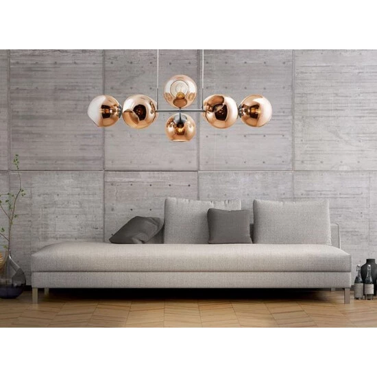 Blitzangebot 💯 Nino Leuchten Pendel 8-flg. PILAR Nickel Matt, Glas Amber, 31240823 🥰 - Image 5