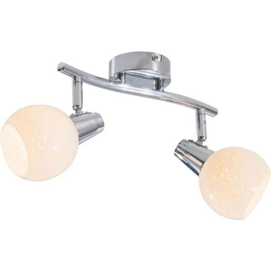 Neu 🔥 Nino Leuchten LED Spot 2flg DOXY Chromfarbig,Diamond-Glas Weiss 🔥