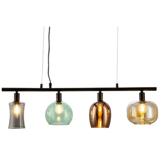 Brandneu 👏 Nino Leuchten Pendelleuchte 4-flg TELESTO Matt Schwarz, 30170408 👏 - Image 4