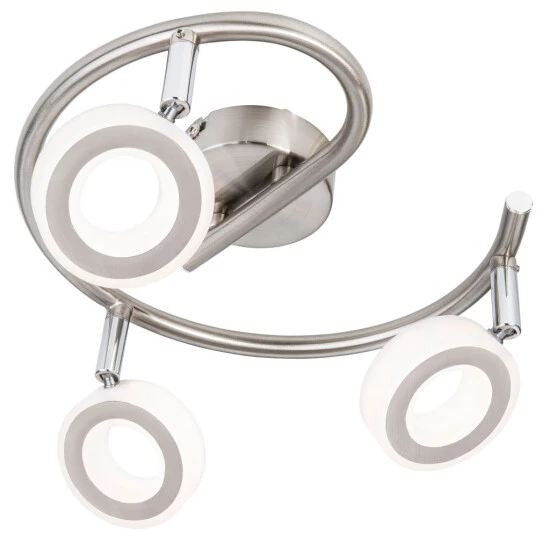 Besorgen ⭐ Nino Leuchten LED Spot 3flg Miko Nickel Matt,Acryl Weiss 81319301 💯