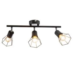 Angebote 🧨 Nino Leuchten Spot 3-flg. TONI Schwarz, Schirm Draht, 81080308 🔔