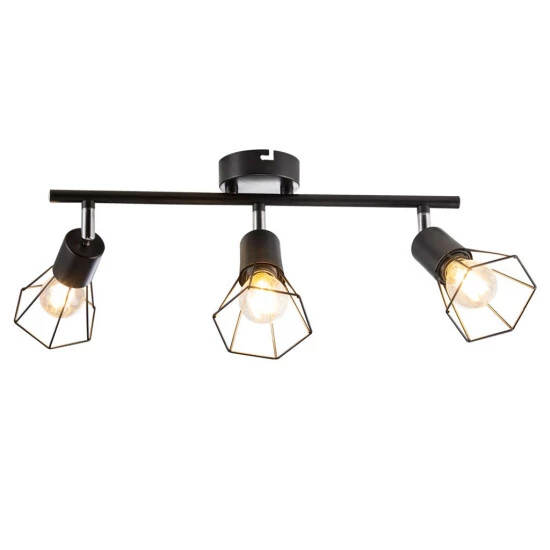 Angebote 🧨 Nino Leuchten Spot 3-flg. TONI Schwarz, Schirm Draht, 81080308 🔔