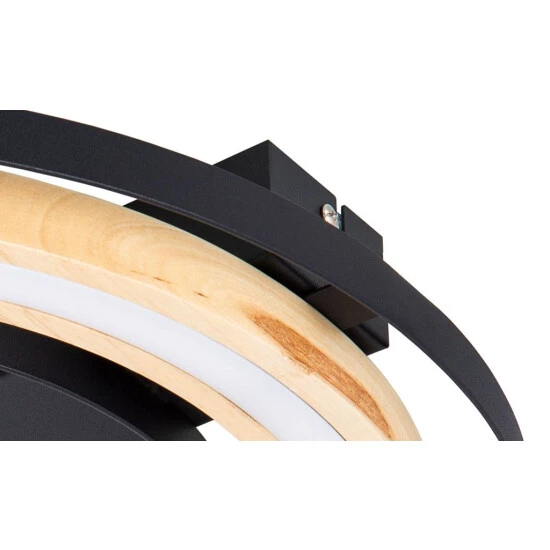 Angebote 😍 Nino Leuchten Deckenleuchte Rilas Modern Schwarz Braun Metall Bambus Rund LED ✨ - Image 2