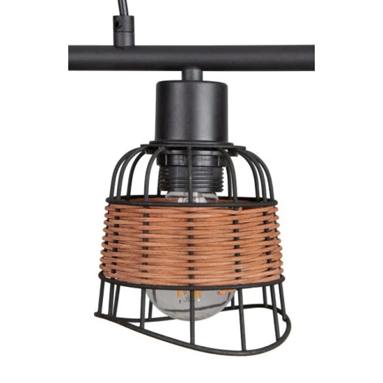 Am billigsten ✔️ Nino Leuchten Pendelleuchte 4-flg ESRA Schwarz, Draht-Rattan Schirme, 31340408 🤩 - Image 9