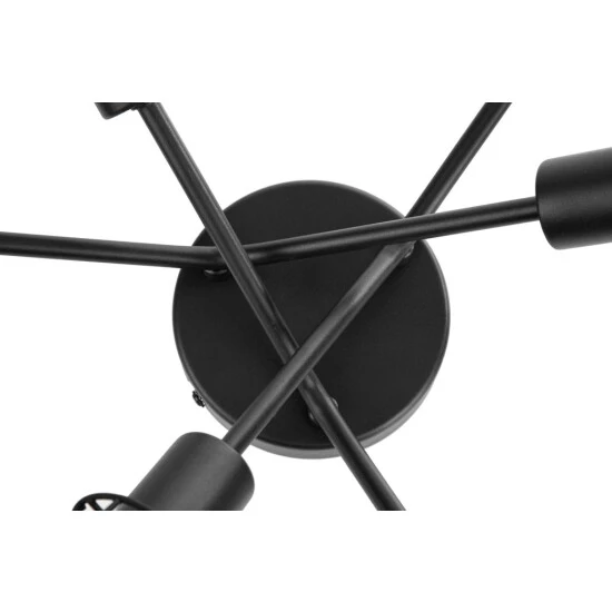 Besorgen 😀 Nino Leuchten Deckenleuchte 6-flg. ESRA Schwarz, Draht-Rattan Schirme, 61340608 😉 - Image 3