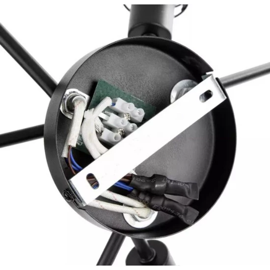 Besorgen 😀 Nino Leuchten Deckenleuchte 6-flg. ESRA Schwarz, Draht-Rattan Schirme, 61340608 😉 - Image 10