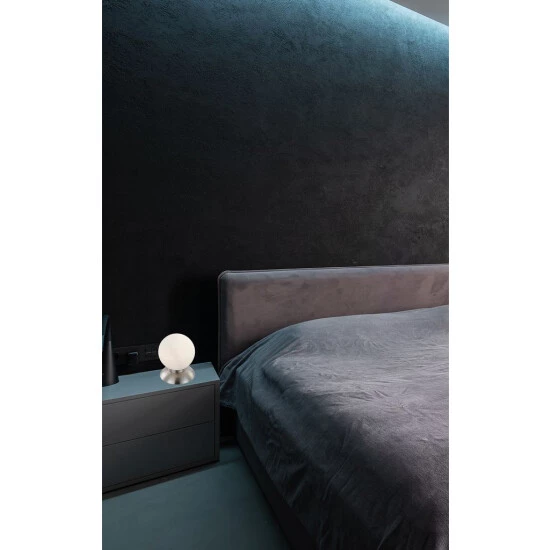 Rabatt ❤️ Nino Leuchten LED Tischlampe 2er Set Tischleuchte Nachttisch Glas Kugel Nickel Matt Opalglas 🤩 - Image 4