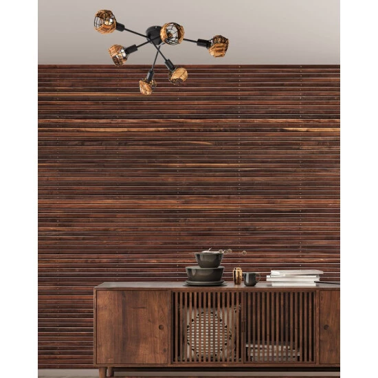 Bester Verkauf 😍 Nino Leuchten Deckenleuchte 6-flg. JAVA Drahtschirm Mit Grasgeflecht, 61740608 ❤️ - Image 6