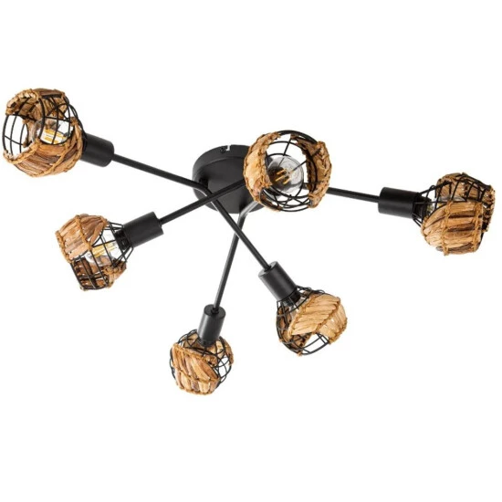 Bester Verkauf 😍 Nino Leuchten Deckenleuchte 6-flg. JAVA Drahtschirm Mit Grasgeflecht, 61740608 ❤️ - Image 7