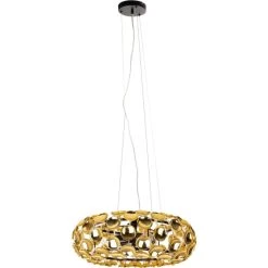 Top 10 🥰 Nino Leuchten Pendel 3flg ONTARIO Metall Scharw, Acryldeko Gold, 31080345 🤩