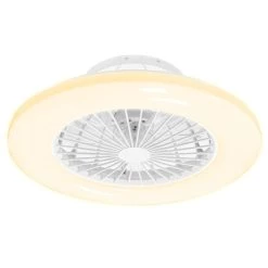 Am billigsten 🌟 Nino Leuchten LED Decken Ventilator LANI Kunststoff Weiß, D:50xH:17cm, 68000107 🔔