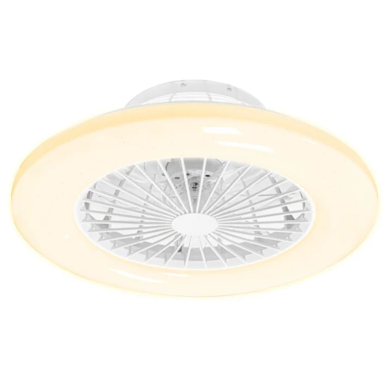 Am billigsten 🌟 Nino Leuchten LED Decken Ventilator LANI Kunststoff Weiß, D:50xH:17cm, 68000107 🔔