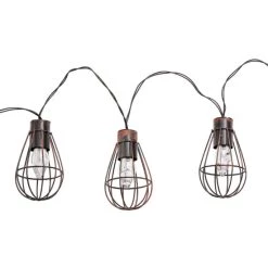 Angebote ⌛ Nino Leuchten Solar-Lichterkette Napoli 10 Mini-Laternen Rostfarbig 💯