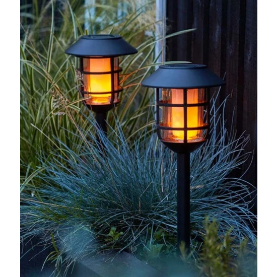 Großhandel 💯 Nino Leuchten Solarleuchte Fano, 3er Set Schwarz Flammeneffekt 😀 - Image 8