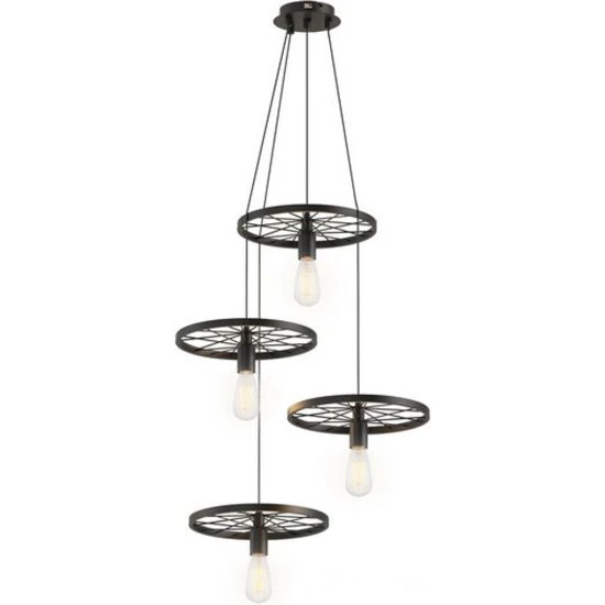 Angebote 👏 Nino Leuchten Nino Pendelleuchte Spike 4 Flammig Schwarz Modern Höhenverstellbar Modern Rad 😀