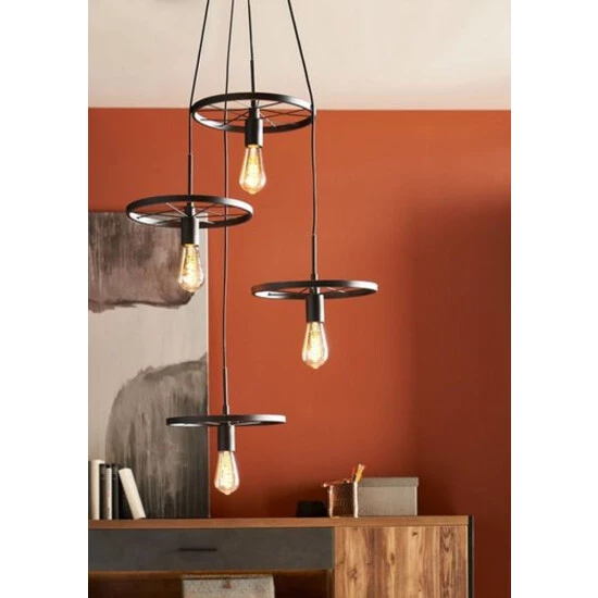 Angebote 👏 Nino Leuchten Nino Pendelleuchte Spike 4 Flammig Schwarz Modern Höhenverstellbar Modern Rad 😀 - Image 2