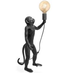 Budget 😍 Nino Leuchten Tischleuchte Primo Affe Modern Schwarz 55 Cm Kunstharz Tischlampe 😉