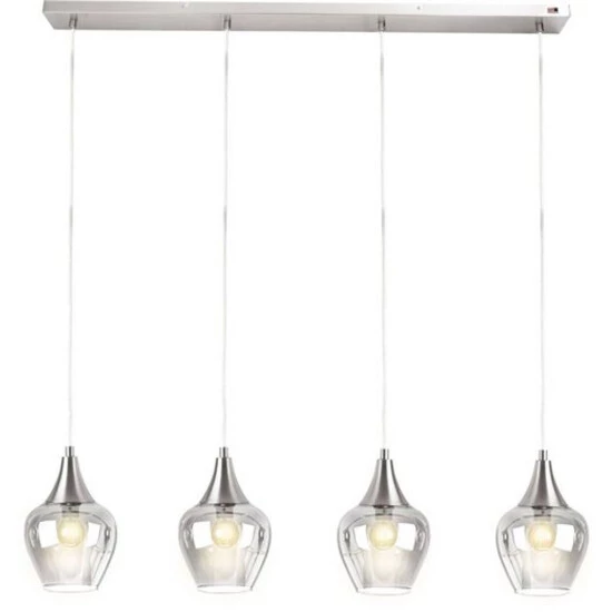 Bester Verkauf 👏 Nino Leuchten Nino Pendelleuchte Drop Glas Rund 4 Flammig Modern Silber Geraucht Verchromt ⌛ - Image 2