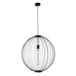 Bestpreis 🌟 Nino Leuchten Pendelleuchte, Glas, Schwarz, Metall, 48 Cm ✔️