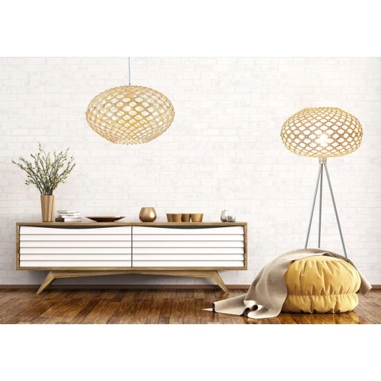 Budget 🌟 Nino Leuchten Pendel 1flg PADUA Eiche Hell Für 1xE27,max.40W, D:45cm,,H:26cm,H:max.150cm ⌛ - Image 3