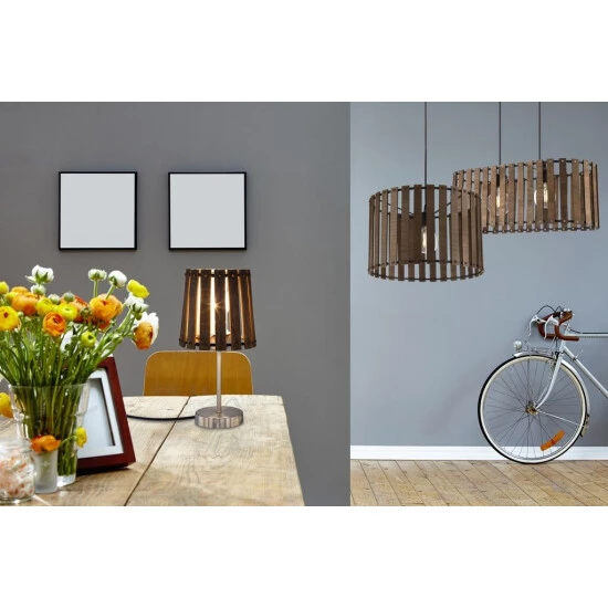 Schlussverkauf 😀 Nino Leuchten Pendel 1flg MODENA Eiche Dunkel Für 1xE27,max.40W, D:38cm,,H:25cm,H:max.150cm 😉 - Image 2