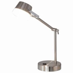 Schlussverkauf 🎉 Nino Leuchten LED Tischleuchte 1flg TEC Nickel,Kunststoff Weiß Incl.1x6W,3-fach Schaltbar H:45cm 🎉