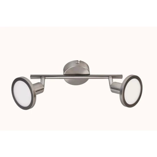 Blitzangebot 😀 Nino Leuchten Spotleuchte Neo 2 Flamme Silber Modern Rund Nickel Deckenleuchte ✔️ - Image 2