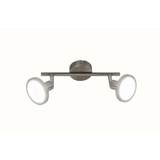 Blitzangebot 😀 Nino Leuchten Spotleuchte Neo 2 Flamme Silber Modern Rund Nickel Deckenleuchte ✔️ - Image 3