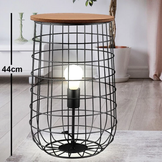 Bestes Angebot ❤️ Nino Leuchten Tisch Im Käfig-Design Mit Integrierter Leuchte, H 44cm SILA 🧨 - Image 3