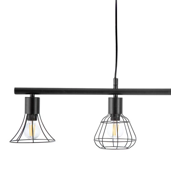 Bestpreis 👏 Nino Leuchten Pendellampe Deckenleuchte, Industriedesign, Schwarz, 4xE14 👍 - Image 2