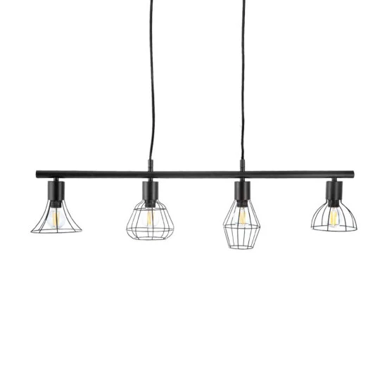 Bestpreis 👏 Nino Leuchten Pendellampe Deckenleuchte, Industriedesign, Schwarz, 4xE14 👍 - Image 5