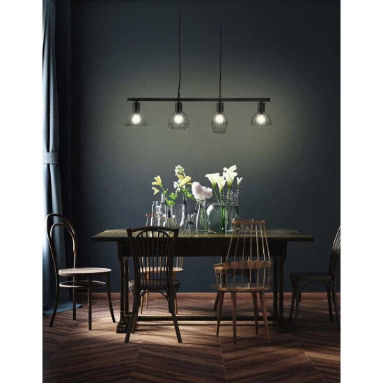 Bestpreis 👏 Nino Leuchten Pendellampe Deckenleuchte, Industriedesign, Schwarz, 4xE14 👍 - Image 8