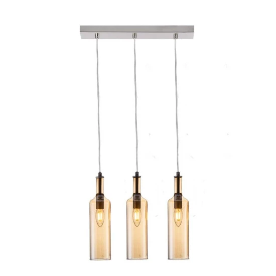 Rabatt 🎁 Nino Leuchten Pendelleuchte, 3-Flammig, Flaschen-Design, Nino BOTTLE 😍 - Image 2