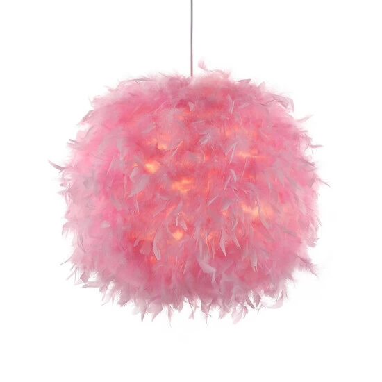 Angebote 🌟 Nino Leuchten Pendel 1flg DUCKY Stoffkugel Mit Federn Pink 😍 - Image 7