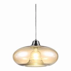 Besorgen 🌟 Nino Leuchten Pendel 1-flg. LILLE Nickel Matt, Glas Amber, 30040123 ✨
