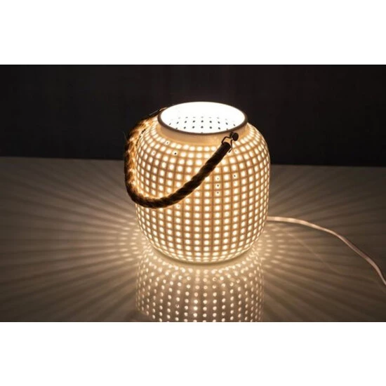 Bester Verkauf 🥰 Nino Leuchten Tischleuchte Laterne Weiß Klassisch Elegant Keramik Deko ✨ - Image 3