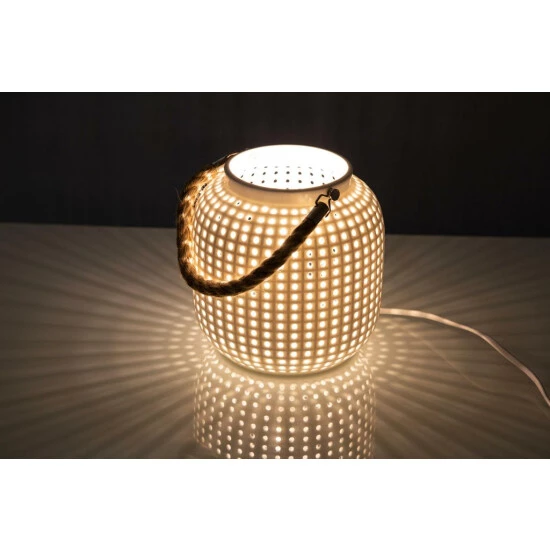 Bester Verkauf 🥰 Nino Leuchten Tischleuchte Laterne Weiß Klassisch Elegant Keramik Deko ✨ - Image 5