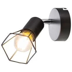 Coupon ❤️ Nino Leuchten Wandleuchte, Geflecht, Schwarz 35 Cm, TONI ⭐