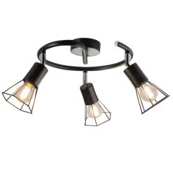 Auslauf 🎉 Nino Leuchten Deckenleuchte, Käfig, Beweglich, Schwarz, 25 Cm, TONI 😀