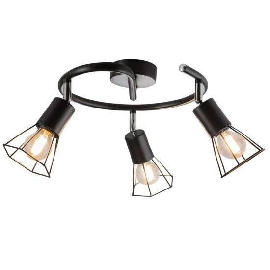 Auslauf 🎉 Nino Leuchten Deckenleuchte, Käfig, Beweglich, Schwarz, 25 Cm, TONI 😀