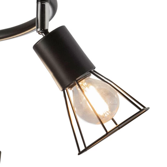 Auslauf 🎉 Nino Leuchten Deckenleuchte, Käfig, Beweglich, Schwarz, 25 Cm, TONI 😀 - Image 2