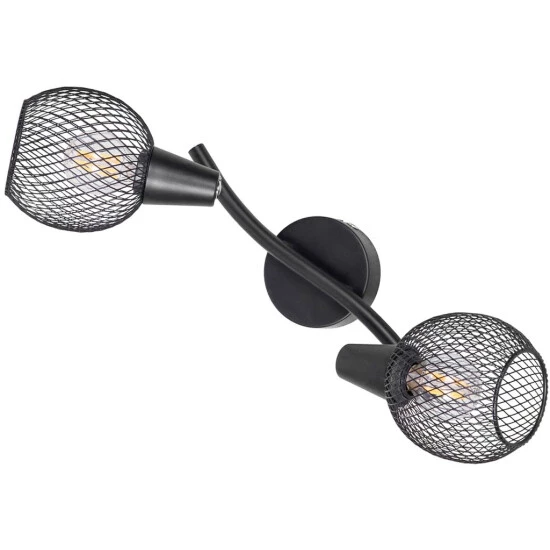 Coupon 🌟 Nino Leuchten LED Deckenleuchte Wohnzimmer Modern Schwarz Deckenlampe Metall Gitter 2 Flammig 👏 - Image 4