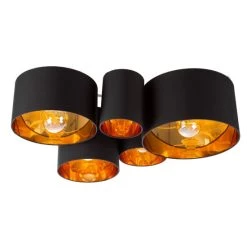 Coupon 🔥 Nino Leuchten Deckenleuchte 5-flg. SINA Textilschirme Schwarz / Gold, 62130545 🎁