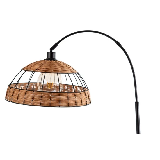 Schlussverkauf ✨ Nino Leuchten Bogenleuchte 1-flg. JARO Schwarz, Schirm Draht-Rattan, 41840108 🌟 - Image 3