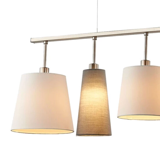 Besorgen ✨ Nino Leuchten Textil Hängelampe Mit Weißen Und Grauen Schirmen LIMA ❤️ - Image 2