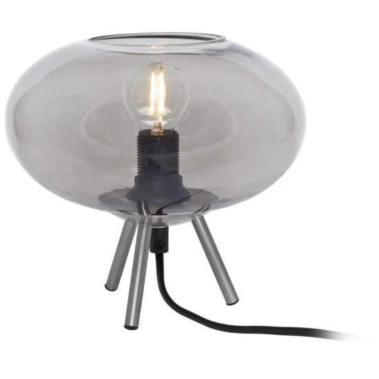 Top 10 🔥 Nino Leuchten Tischleuchte 1flg LILLE Nickel,Glas Smokey Für 1xE14,max.40W, H:18cm,D:20cm ✔️ - Image 2