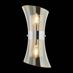 Aktion 😀 Nino Leuchten Wandleuchte 2-flg AUSTIN Glas Amber Für 2xE14,max.40W L:40cm,H:18cm 🔥